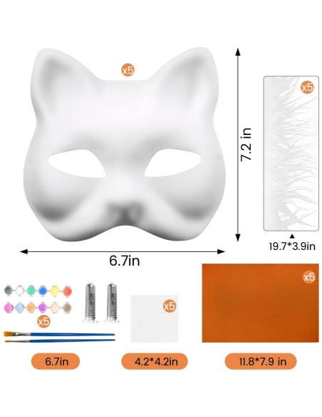 Kit de Máscara Therian DIY 32 Pcs con Piel y Malla para Ojos Kit de Máscara Therian DIY 32 Pcs con Piel y Malla para Ojos