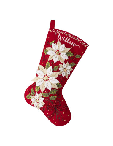 Kit de Calcetines de Fieltro Bucilla Poinsettias 18" (45.72 cm)