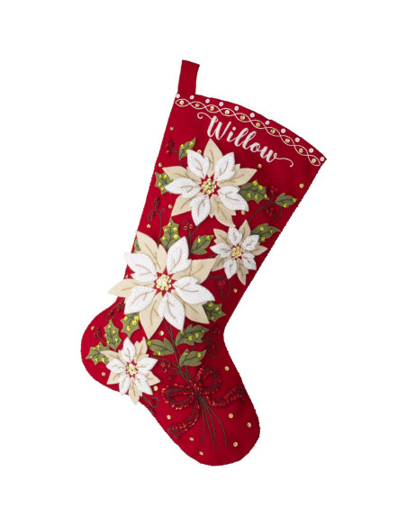 Kit de Calcetines de Fieltro Bucilla Poinsettias 18" (45.72 cm) Kit de Calcetines de Fieltro Bucilla Poinsettias 18" (45.72 cm)