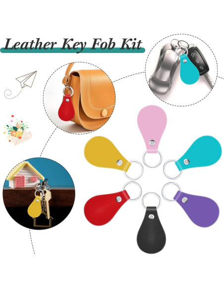 Kit de Llavero de Cuero PU Taiyin 30 Pcs 6 Colores DIY Kit de Llavero de Cuero PU Taiyin 30 Pcs 6 Colores DIY