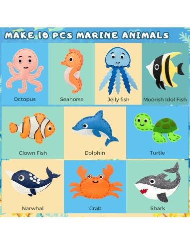 Kit de Costura Vlokup Animales Marinos para Niños 7-12 Años