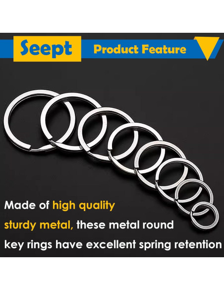 60 Anillas de Llave de Metal Seept 20-38 mm para Manualidades 60 Anillas de Llave de Metal Seept 20-38 mm para Manualidades