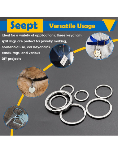 60 Anillas de Llave de Metal Seept 20-38 mm para Manualidades