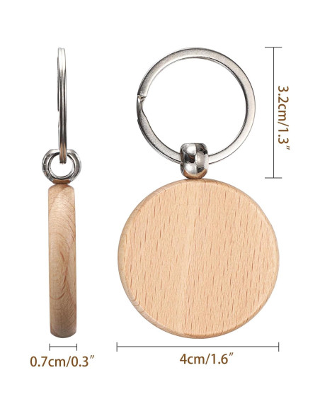 Etiquetas de Llave de Madera JUXYES 100 PCS Redondas 40mm Etiquetas de Llave de Madera JUXYES 100 PCS Redondas 40mm