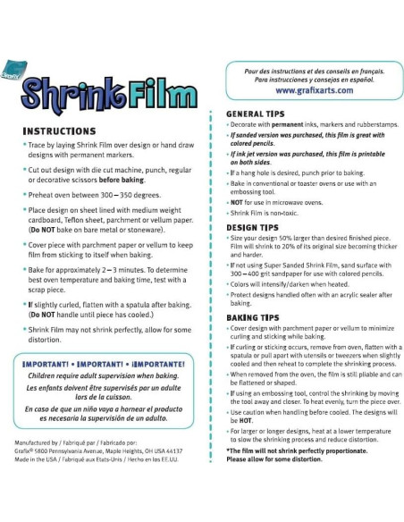 Película de Contracción Grafix Arenada 21.6x27.9 cm - Paquete de 6 Película de Contracción Grafix Arenada 21.6x27.9 cm - Paquete de 6