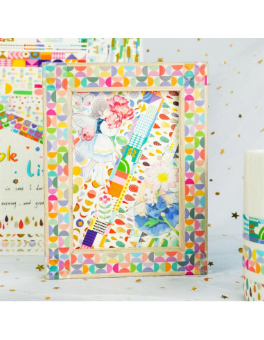 Conjunto de 12 Rollos de Cinta Washi YUBX 15mm x 3m Patrones