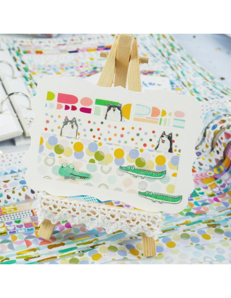 Conjunto de 12 Rollos de Cinta Washi YUBX 15mm x 3m Patrones Conjunto de 12 Rollos de Cinta Washi YUBX 15mm x 3m Patrones