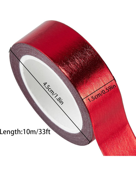 Cinta Washi Roja QDiShi 2 Rollos 15mm x 10m Decorativa Cinta Washi Roja QDiShi 2 Rollos 15mm x 10m Decorativa