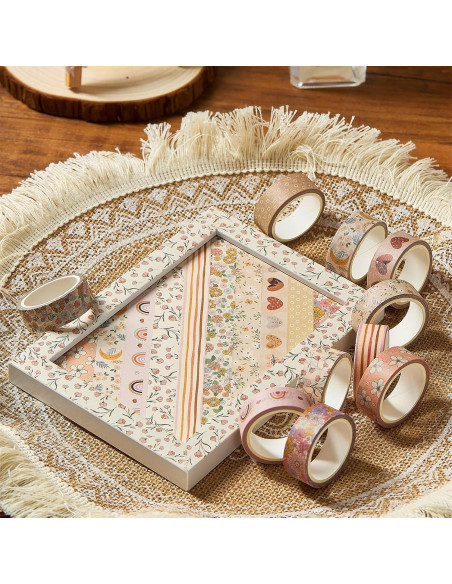 Conjunto de Cinta Washi Boho VIVIQUEN 20 Rollos 15mm x 5m Conjunto de Cinta Washi Boho VIVIQUEN 20 Rollos 15mm x 5m