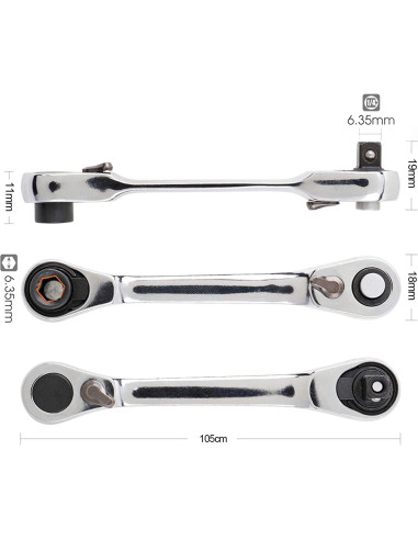 Llave de Trinquete Htppzjr Mini 1/4" (0,64 cm) 72 Dientes