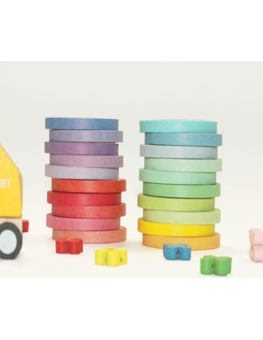 Juego de 20 Rollos de Cinta Washi Maartla 7.5mm Colorida