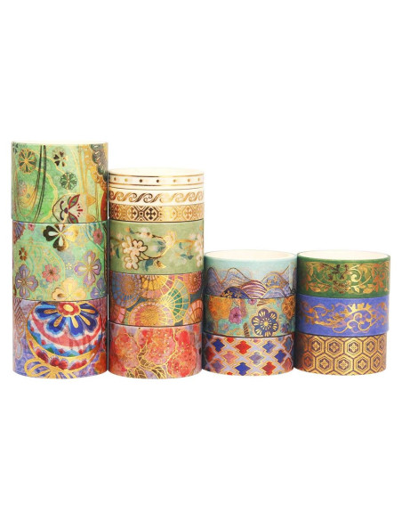 Conjunto de Cinta Washi YUBBAEX Bordado Espléndido 15 Rollos Conjunto de Cinta Washi YUBBAEX Bordado Espléndido 15 Rollos
