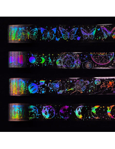 4 Rollos de Cinta Holográfica PET BROVITI para Scrapbooking 2