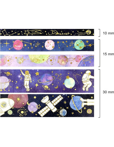 Set de Cinta Washi y Pegatinas Decorativas Allydrew 10 Rollos 10 Hojas