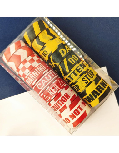 Conjunto de Cinta Washi YUBX 16 Rollos Amarillo Rojo 3m