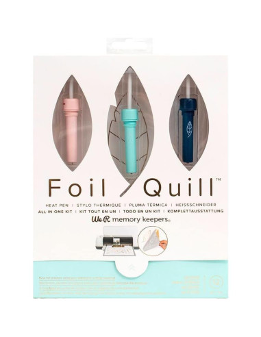 Kit de Inicio Foil Quill We R Memory Keepers - 3 Plumas, 4 Adaptadores, 3 Rollos de Foil