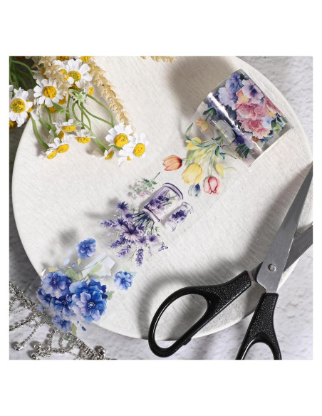 Cinta Washi Floral Eldraqth 2m - Decorativa para Scrapbook Cinta Washi Floral Eldraqth 2m - Decorativa para Scrapbook