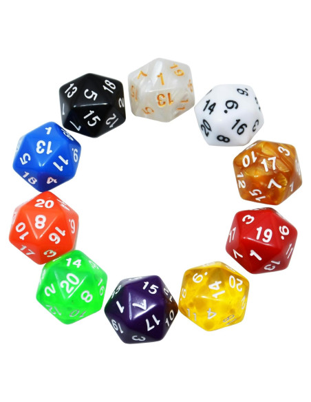 Dados D20 10-Pack SmartDealsPro 22mm Color Mezclado Dados D20 10-Pack SmartDealsPro 22mm Color Mezclado