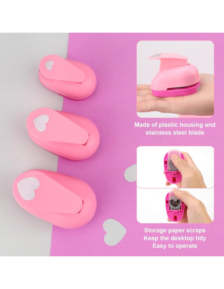 Juego de Perforadoras de Papel Rongon Corazón 3 Piezas Juego de Perforadoras de Papel Rongon Corazón 3 Piezas
