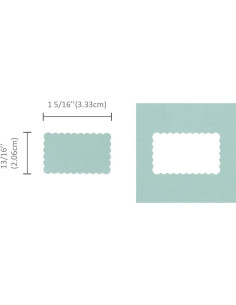 Troquel rectangular Bira Craft 9.53x6.67 cm borde ondulado 2