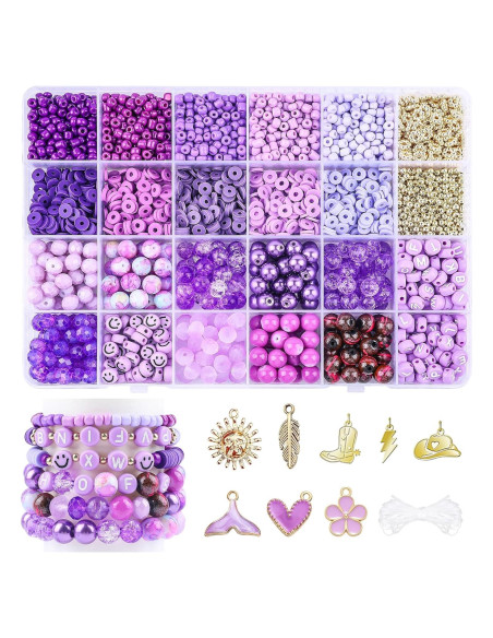 Kit de Perlas Moradas Miss Rabbit - 3500 Piezas para Joyas DIY Kit de Perlas Moradas Miss Rabbit - 3500 Piezas para Joyas DIY