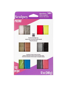 Paquete de 12 colores Metallics y Glitters Sculpey Premo 388 g