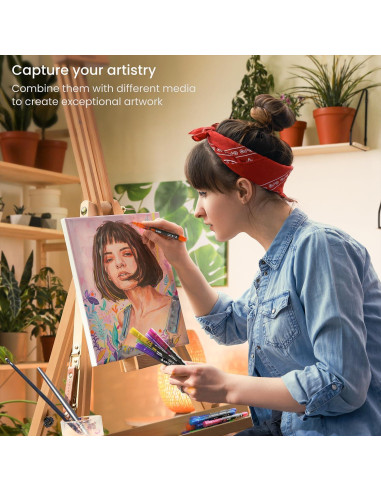 Set de 40 Marcadores de Pintura Acrílica Arteza Multicolor