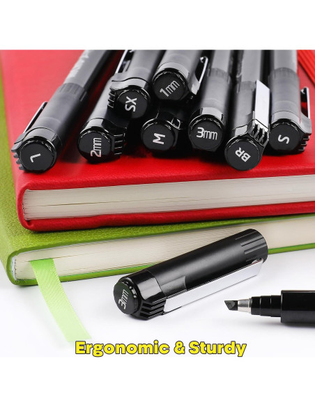 Set de Plumas de Caligrafía Dyvicl - 8 Tamaños, Tinta Negra Set de Plumas de Caligrafía Dyvicl - 8 Tamaños, Tinta Negra