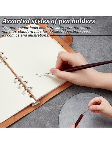 Set de Portaplumas de Caligrafía PLIGREAT 16 Piezas Madera
