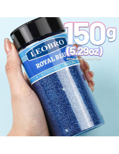 Brillo Fino Azul Real LEOBRO 150g para Manualidades y Belleza 2