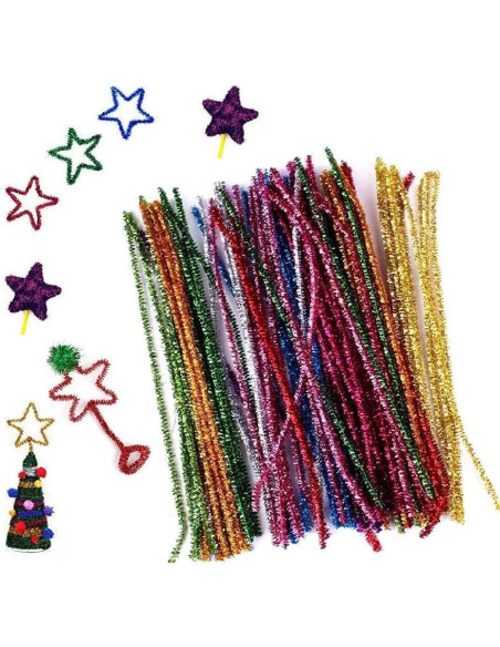 100 Limpiadores de Tubos Chenille 30 cm 10 Colores Manualidades 100 Limpiadores de Tubos Chenille 30 cm 10 Colores Manualidades