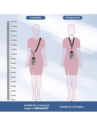 Lanyard Ajustable CACOE para Teléfono Universal Gris 2 Pcs