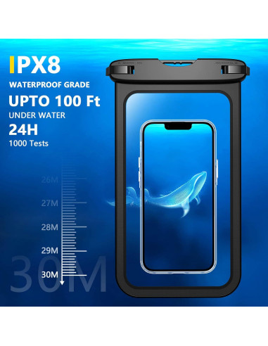Funda Impermeable Temdan para Teléfono 10" Universal - Negro