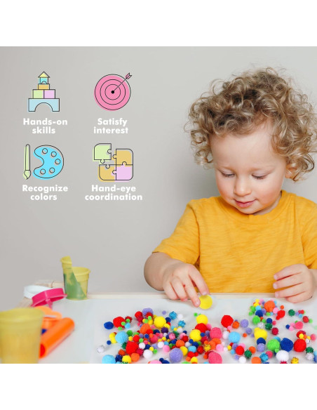 Bolas Pom Pom Multicolor 1000pcs LoveS para Manualidades Bolas Pom Pom Multicolor 1000pcs LoveS para Manualidades