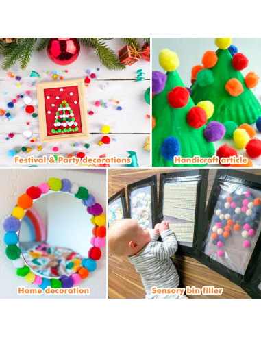 Bolas Pom Pom Multicolor 1000pcs LoveS para Manualidades