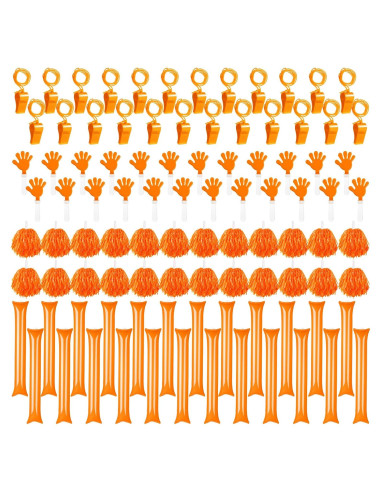 Yunsailing 96 Piezas Aplaudidores y Pompones Animación Naranja