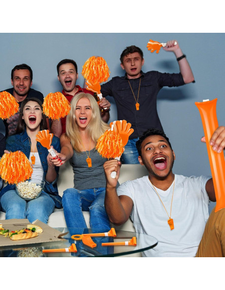 Yunsailing 96 Piezas Aplaudidores y Pompones Animación Naranja Yunsailing 96 Piezas Aplaudidores y Pompones Animación Naranja
