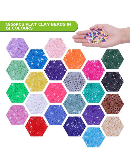 Kit de Joyería EYENICE 6000 Piezas Cuentas de Arcilla DIY Kit de Joyería EYENICE 6000 Piezas Cuentas de Arcilla DIY