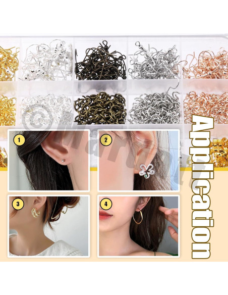 Kit de Fabricación de Pendientes Mardatt 1533 Piezas - 5 Colores Kit de Fabricación de Pendientes Mardatt 1533 Piezas - 5 Colores
