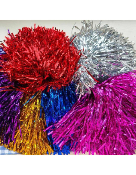 Pompones de Animación Lovecheer 12 Piezas Brillantes Rosa Fucsia Pompones de Animación Lovecheer 12 Piezas Brillantes Rosa Fucsia