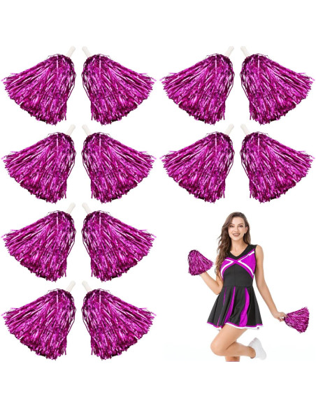 Pompones de Animación Lovecheer 12 Piezas Brillantes Rosa Fucsia Pompones de Animación Lovecheer 12 Piezas Brillantes Rosa Fucsia