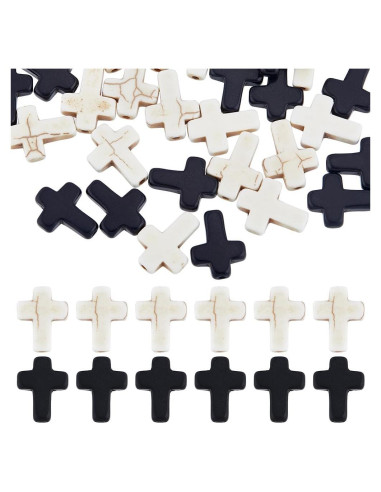 Perlas de Cruz SUNNYCLUE 100Pcs 16x12mm Turquesa Sintética