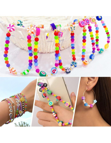 Kit de Fabricación de Pulseras HHOOMY 1000 Piezas Cuentas