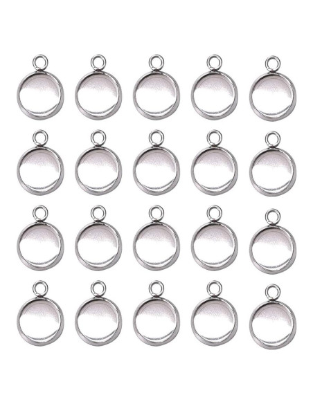 Bandejas de Colgante Ajuste 12mm Acero Inoxidable 100 Pzas Bandejas de Colgante Ajuste 12mm Acero Inoxidable 100 Pzas