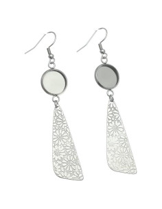 12 Piezas Pendientes DIY Acero Inoxidable 10mm con Borlas