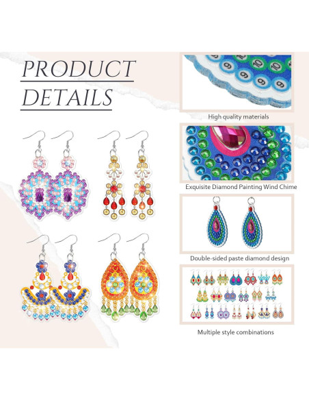 Kit de Pendientes DIY Kigeli 20 Pares 5D Arte de Diamante Kit de Pendientes DIY Kigeli 20 Pares 5D Arte de Diamante