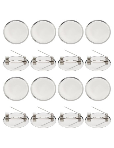 50 Piezas Broches Cabochon 30mm Plata SUNNYCLUE para Joyería