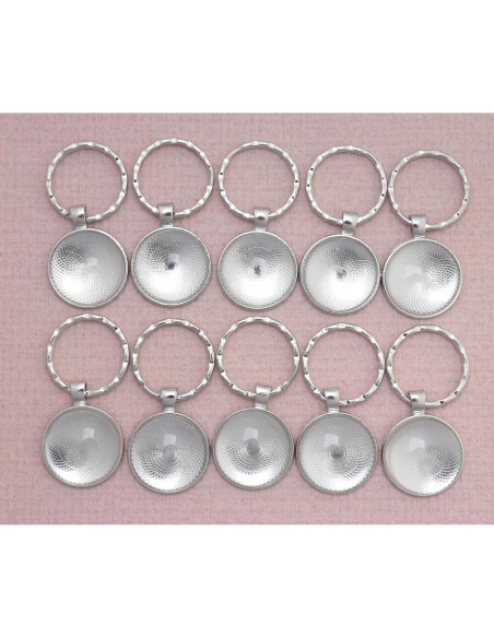 Kit de 10 llaveros SOWAKA con bandejas y cabochones 2.54 cm Kit de 10 llaveros SOWAKA con bandejas y cabochones 2.54 cm