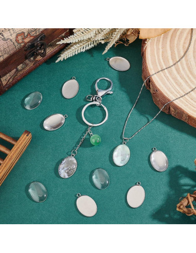 Kit de Bandejas Bezel Ovaladas PH PandaHall 20 Piezas