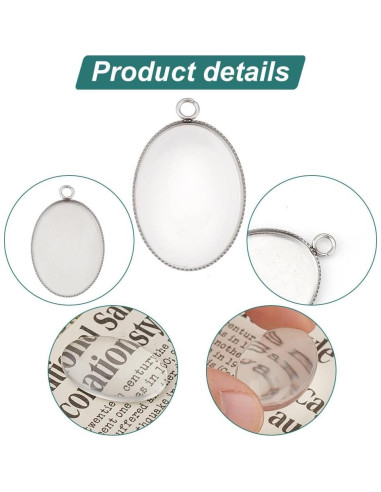 Kit de Bandejas Bezel Ovaladas PH PandaHall 20 Piezas